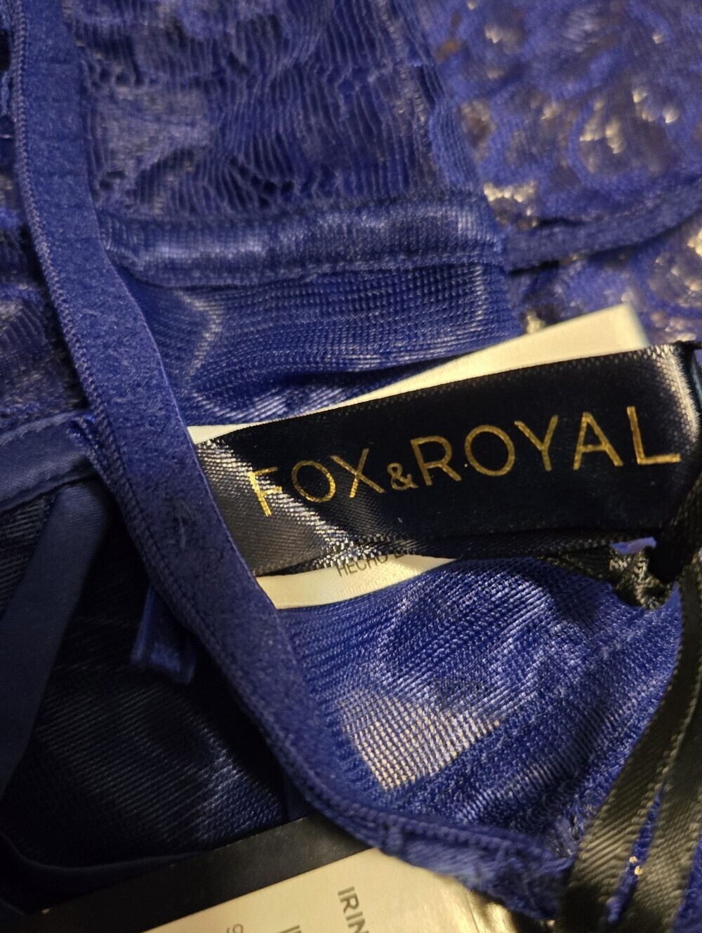 New! Fox & Royal Irina Cless Cheeky Sheer Lingerie No Crotch Size XXL Royal Blue - Picture 6 of 8